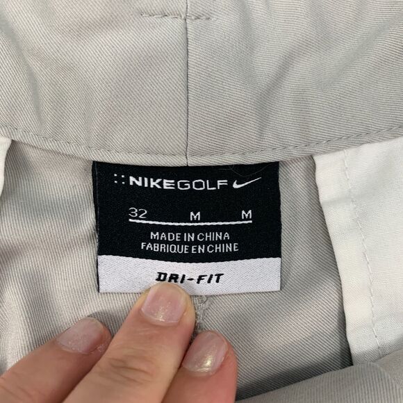 Nike Golf Shorts Mens 32 Beige Dri Fit Flat Front Tech Performance Stretch Chino - Picture 10 of 13